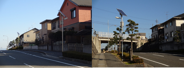 ソーラー電源式LED街灯設置例
